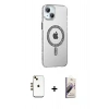 MARSİLYAN™- iPhone 14 Kılıf Yörünge Koleksiyonu - Siyah Bilvis 3D Mat Cam Ekran Koruyucu + Shine Kamera Lens - GD