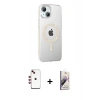 MARSİLYAN™- iPhone 14 Kılıf Yörünge Koleksiyonu - Siyah Bilvis 3D Mat Cam Ekran Koruyucu + Shine Kamera Lens - KI