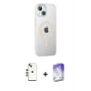 MARSİLYAN™- iPhone 14 Kılıf Yörünge Koleksiyonu - Siyah Bilvis 5in1 3D Magic Cam Ekran Koruyucu + Shine Kamera Lens - YL