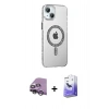 MARSİLYAN™- iPhone 14 Kılıf Yörünge Koleksiyonu - Siyah Bilvis 5in1 5D Magic Hayalet Cam Ekran Koruyucu + Raze Metal Kamera Lens - GS