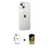 MARSİLYAN™- iPhone 14 Kılıf Yörünge Koleksiyonu - Siyah Buffer Cam Ekran Koruyucu + Shine Kamera Lens - GI