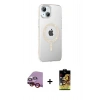 MARSİLYAN™- iPhone 14 Kılıf Yörünge Koleksiyonu - Siyah Buffer Cam Ekran Koruyucu + Raze Metal Kamera Lens - KI