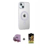 MARSİLYAN™- iPhone 14 Kılıf Yörünge Koleksiyonu - Siyah Buffer Cam Ekran Koruyucu + Raze Metal Kamera Lens - KI