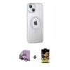 MARSİLYAN™- iPhone 14 Kılıf Yörünge Koleksiyonu - Siyah Buffer Cam Ekran Koruyucu + Raze Metal Kamera Lens - MR