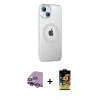 MARSİLYAN™- iPhone 14 Kılıf Yörünge Koleksiyonu - Siyah Buffer Cam Ekran Koruyucu + Raze Metal Kamera Lens - MR