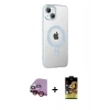 MARSİLYAN™- iPhone 14 Kılıf Yörünge Koleksiyonu - Siyah Buffer Cam Ekran Koruyucu + Raze Metal Kamera Lens - KI