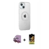 MARSİLYAN™- iPhone 14 Kılıf Yörünge Koleksiyonu - Siyah Buffer Cam Ekran Koruyucu + Raze Metal Kamera Lens - KI