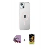 MARSİLYAN™- iPhone 14 Kılıf Yörünge Koleksiyonu - Siyah Buffer Cam Ekran Koruyucu + Raze Metal Kamera Lens - KI