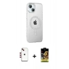 MARSİLYAN™- iPhone 14 Kılıf Yörünge Koleksiyonu - Siyah Buffer Cam Ekran Koruyucu + Shine Kamera Lens - KI