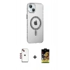MARSİLYAN™- iPhone 14 Kılıf Yörünge Koleksiyonu - Siyah Buffer Cam Ekran Koruyucu + Shine Kamera Lens - KI