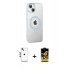 MARSİLYAN™- iPhone 14 Kılıf Yörünge Koleksiyonu - Siyah Buffer Cam Ekran Koruyucu + Shine Kamera Lens - MI