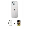 MARSİLYAN™- iPhone 14 Kılıf Yörünge Koleksiyonu - Siyah Buffer Cam Ekran Koruyucu + Shine Kamera Lens - SH