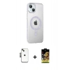 MARSİLYAN™- iPhone 14 Kılıf Yörünge Koleksiyonu - Siyah Buffer Cam Ekran Koruyucu + Shine Kamera Lens - SH