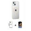 MARSİLYAN™- iPhone 14 Kılıf Yörünge Koleksiyonu - Siyah Buffer Hayalet Cam Ekran Koruyucu + Shine Kamera Lens - GD