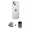 MARSİLYAN™- iPhone 14 Kılıf Yörünge Koleksiyonu - Siyah Buffer Hayalet Cam Ekran Koruyucu + Raze Metal Kamera Lens - MR
