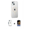 MARSİLYAN™- iPhone 14 Kılıf Yörünge Koleksiyonu - Siyah Buffer Hayalet Cam Ekran Koruyucu + Shine Kamera Lens - MI