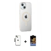 MARSİLYAN™- iPhone 14 Kılıf Yörünge Koleksiyonu - Siyah Buffer Hayalet Cam Ekran Koruyucu + Shine Kamera Lens - SH