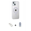 MARSİLYAN™- iPhone 14 Kılıf Yörünge Koleksiyonu - Siyah Joko Magic 5D Cam + Diamond Kamera Lens - KI
