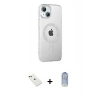 MARSİLYAN™- iPhone 14 Kılıf Yörünge Koleksiyonu - Siyah Joko Magic 5D Cam + Diamond Kamera Lens - KI