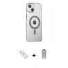 MARSİLYAN™- iPhone 14 Kılıf Yörünge Koleksiyonu - Siyah Joko Magic 5D Cam + Diamond Kamera Lens - KI