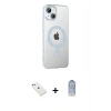 MARSİLYAN™- iPhone 14 Kılıf Yörünge Koleksiyonu - Siyah Joko Magic 5D Cam + Diamond Kamera Lens - PE