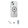 MARSİLYAN™- iPhone 14 Kılıf Yörünge Koleksiyonu - Siyah Joko Magic 5D Cam + Diamond Kamera Lens - PE