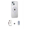 MARSİLYAN™- iPhone 14 Kılıf Yörünge Koleksiyonu - Siyah Joko Magic 5D Cam + Shine Kamera Lens - KI