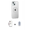 MARSİLYAN™- iPhone 14 Kılıf Yörünge Koleksiyonu - Siyah Joko Magic 5D Cam + Shine Kamera Lens - KI