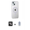 MARSİLYAN™- iPhone 14 Kılıf Yörünge Koleksiyonu - Siyah Joko Magic 5D Cam + PVD Metal Kamera Lens - PE