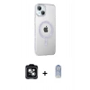 MARSİLYAN™- iPhone 14 Kılıf Yörünge Koleksiyonu - Siyah Joko Magic 5D Cam + PVD Metal Kamera Lens - YL