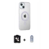 MARSİLYAN™- iPhone 14 Kılıf Yörünge Koleksiyonu - Siyah Joko Magic 5D Cam + PVD Metal Kamera Lens - TU