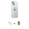 MARSİLYAN™- iPhone 14 Kılıf Yörünge Koleksiyonu - Siyah Joko Magic 5D Hayalet Cam + Diamond Kamera Lens - YL