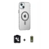 MARSİLYAN™- iPhone 14 Kılıf Yörünge Koleksiyonu - Siyah Joko Magic 5D Hayalet Cam + PVD Metal Kamera Lens - GS