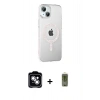 MARSİLYAN™- iPhone 14 Kılıf Yörünge Koleksiyonu - Siyah Joko Magic 5D Hayalet Cam + PVD Metal Kamera Lens - GS