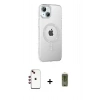 MARSİLYAN™- iPhone 14 Kılıf Yörünge Koleksiyonu - Siyah Joko Magic 5D Hayalet Cam + Shine Kamera Lens - KI