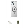 MARSİLYAN™- iPhone 14 Kılıf Yörünge Koleksiyonu - Siyah Joko Magic 5D Hayalet Cam + Diamond Kamera Lens - PE