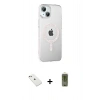 MARSİLYAN™- iPhone 14 Kılıf Yörünge Koleksiyonu - Siyah Joko Magic 5D Hayalet Cam + Diamond Kamera Lens - PE