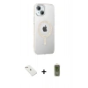 MARSİLYAN™- iPhone 14 Kılıf Yörünge Koleksiyonu - Siyah Joko Magic 5D Hayalet Cam + Diamond Kamera Lens - PE