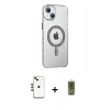 MARSİLYAN™- iPhone 14 Kılıf Yörünge Koleksiyonu - Siyah Joko Magic 5D Hayalet Cam + Shine Kamera Lens - GD
