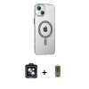 MARSİLYAN™- iPhone 14 Kılıf Yörünge Koleksiyonu - Siyah Joko Magic 5D Hayalet Cam + PVD Metal Kamera Lens - SH