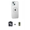 MARSİLYAN™- iPhone 14 Kılıf Yörünge Koleksiyonu - Siyah Joko Magic 5D Hayalet Cam + PVD Metal Kamera Lens - SH