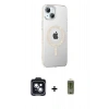 MARSİLYAN™- iPhone 14 Kılıf Yörünge Koleksiyonu - Siyah Joko Magic 5D Hayalet Cam + PVD Metal Kamera Lens - SH