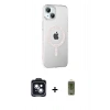 MARSİLYAN™- iPhone 14 Kılıf Yörünge Koleksiyonu - Siyah Joko Magic 5D Hayalet Cam + PVD Metal Kamera Lens - SH