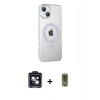 MARSİLYAN™- iPhone 14 Kılıf Yörünge Koleksiyonu - Siyah Joko Magic 5D Hayalet Cam + PVD Metal Kamera Lens - SH