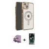 MARSİLYAN™- iPhone 14 Kılıf Zirve Doku Prime - Şeffaf 360 Full Body Arka Koruyucu + Raze Metal Kamera Lens - MR