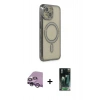 MARSİLYAN™- iPhone 14 Kılıf Zirve Doku Prime - Şeffaf 360 Full Body Arka Koruyucu + Raze Metal Kamera Lens - MR