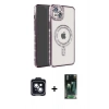 MARSİLYAN™- iPhone 14 Kılıf Zirve Doku Prime - Şeffaf 360 Full Body Arka Koruyucu + PVD Metal Kamera Lens - SH