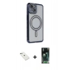 MARSİLYAN™- iPhone 14 Kılıf Zirve Doku Prime - Şeffaf 360 Full Body Arka Koruyucu + Diamond Kamera Lens - YL