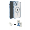 MARSİLYAN™- iPhone 14 Kılıf Zirve Doku Prime - Şeffaf Royal Nano Ekran Koruyucu + Diamond Kamera Lens - PE