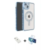 MARSİLYAN™- iPhone 14 Kılıf Zirve Doku Prime - Siyah 3D Antistatik Cam Ekran Koruyucu + Diamond Kamera Lens - PE